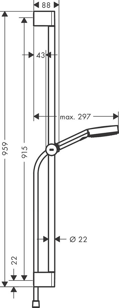 Душевой гарнитур Hansgrohe Pulsify Select 105 3jet Relaxation 24170670, матовый чёрный