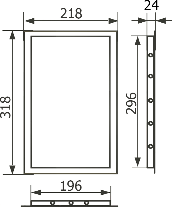 Настенный люк Evecs Л2030 Gray Metal хром матовый