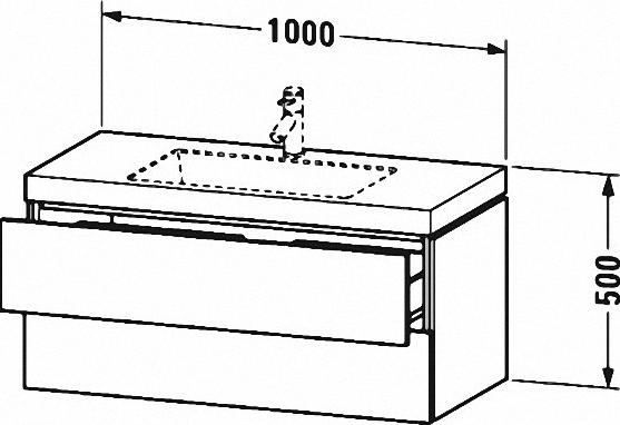 Тумба с раковиной 100 см Duravit L-Cube LC6928O1111 кашемир