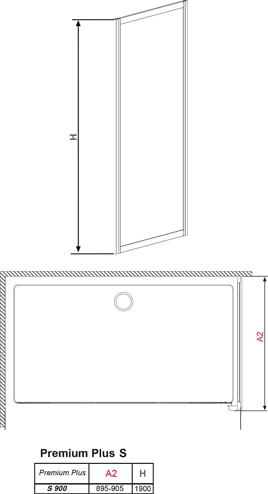 Боковая стенка Radaway Premium Plus S 90 стекло фабрик