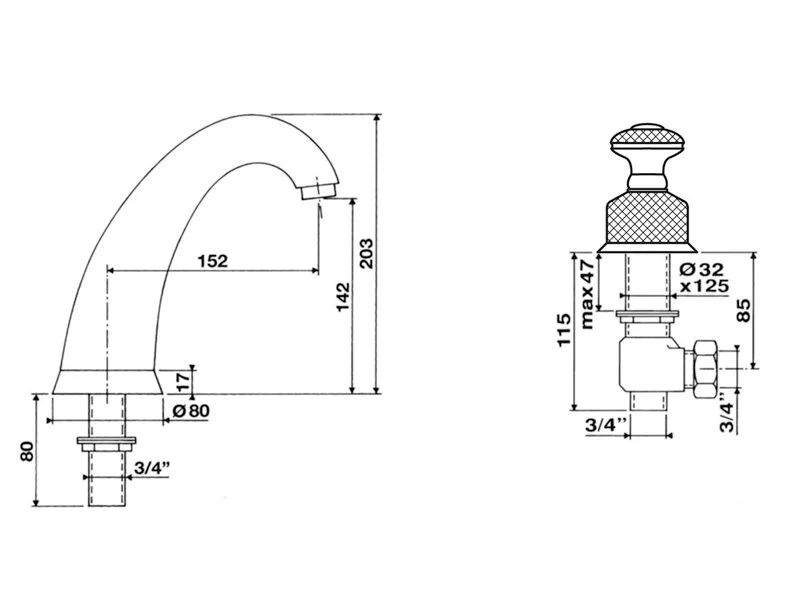 Смеситель для ванны Cristal-et-Bronze MilleSime DoMe 25432-37 золото