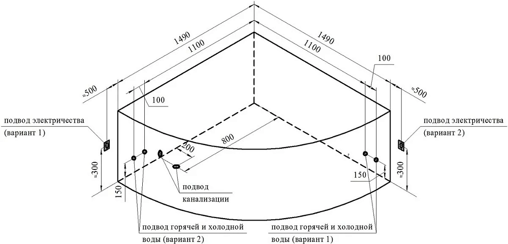 Акриловая ванна Vannesa Massage 2-77-2-0-0-221 белый