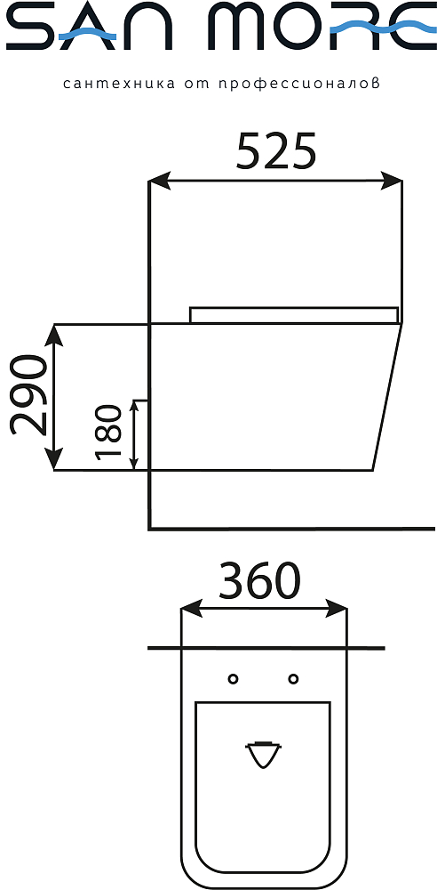 Комплект Iddis Optima Home OPH0000i32K с подвесным унитазом San More Ispirare SMT971902 с сиденьем микролифт