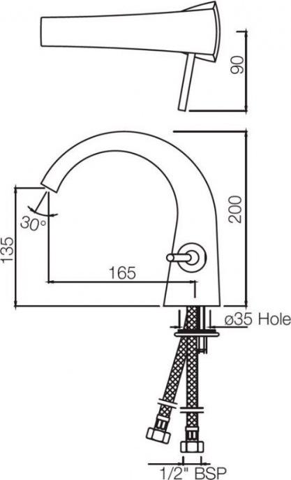 Смеситель для раковины Jaquar ARC-BCH-87011B, черный хром