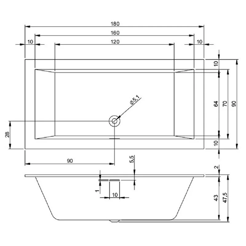 Акриловая ванна Riho Rething Cubic B107012005 белый