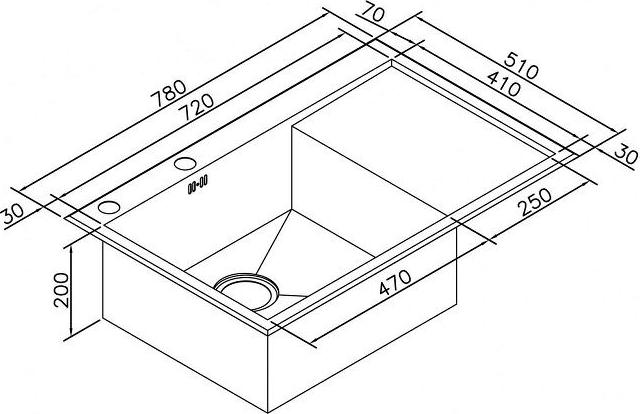 Кухонная мойка Zorg Inox X 78х51х20 X-7851-L