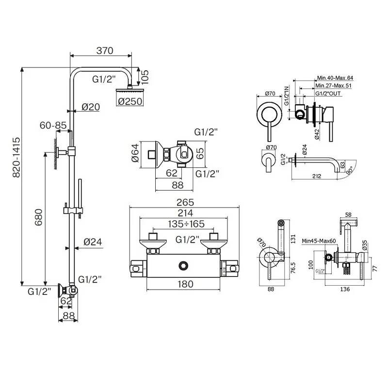 Смеситель для душа Plumberia Selection Ixo KITZXO6302CR210 хром