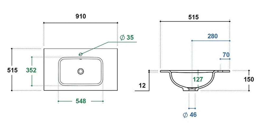 Раковина Berloni Bagno Duna LAVDUNINCXR55/187 серый