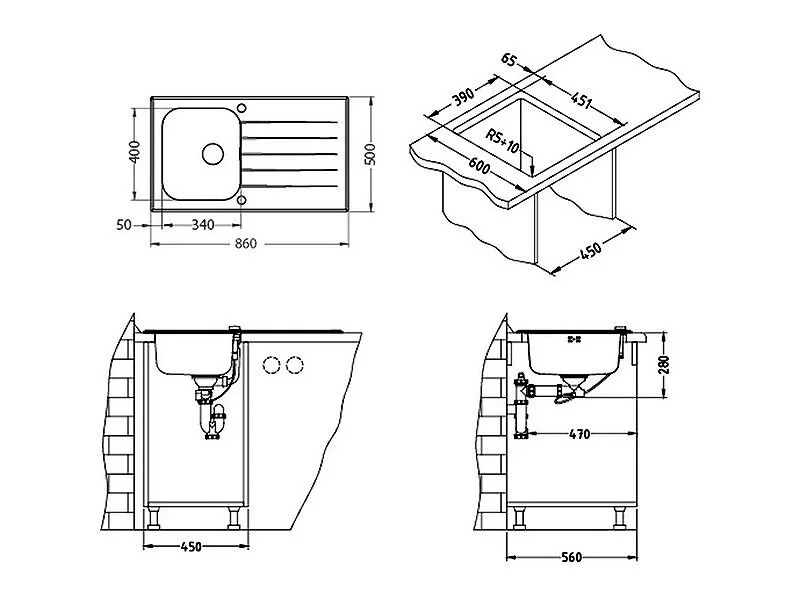 Кухонная мойка Alveus Glassix 1102928 белый