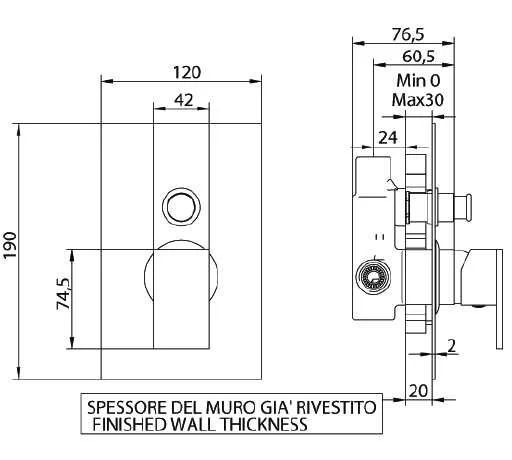 Смеситель для ванны с душем Bandini Ice Cube 2 754620PN02 хром