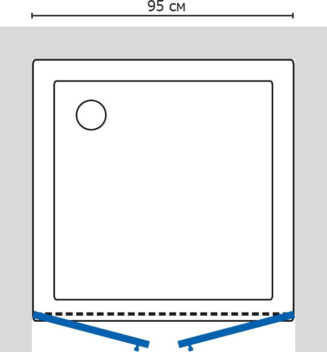 Душевая дверь в нишу GuteWetter Lux Door GK-002 95 см стекло бесцветное фурнитура хром