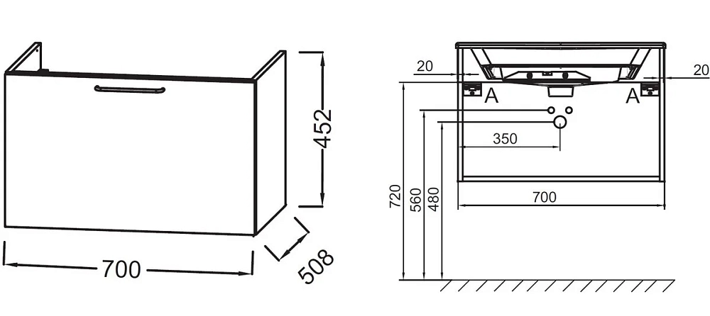 Тумба под раковину Jacob Delafon Odeon Rive Gauche EB2511-RX-S42 розовый