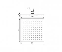 Душ верхний Emmevi C06658mm250CR хром