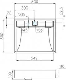 Раковина Aquaton Рейн 60 1A72103KRW210, графит