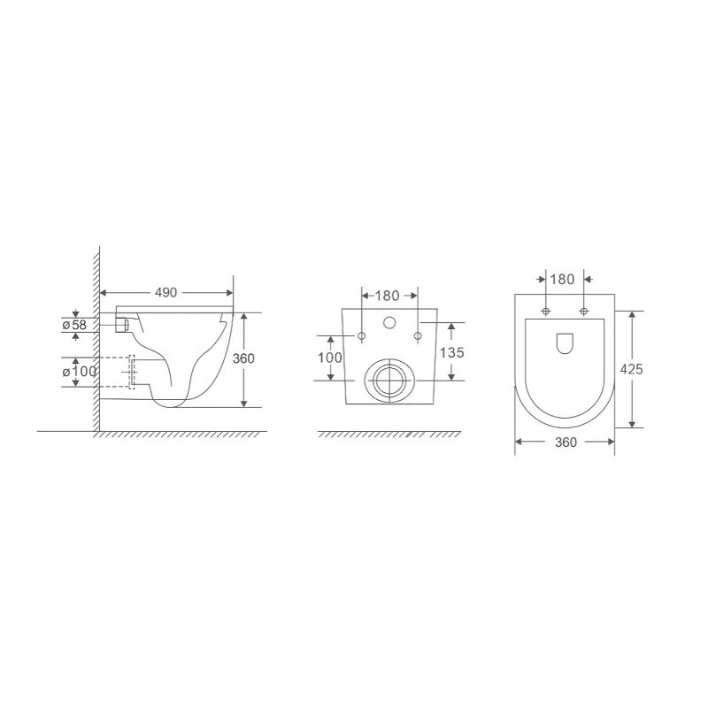 Инсталляция Berges Nonum с безободковым унитазом Okus Rimless, клавиша L5 Soft Touch черная, комплект 043387