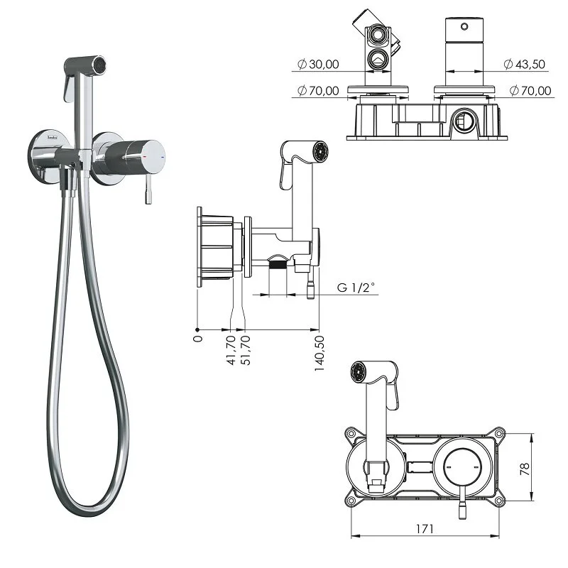 Душ гигиенический Teska Atlas Tera T5738 черный