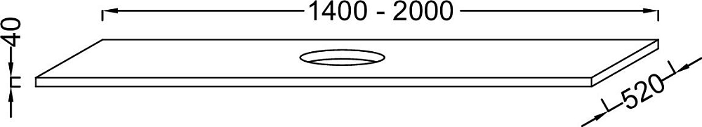 Столешница под раковину 200 см Jacob Delafon Parallel EI24-2000-P12 белый дуб