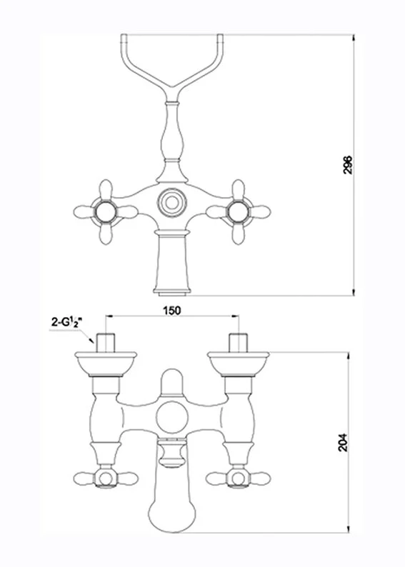 Смеситель для ванны с душем Timo Ritz 0144Ychrome/goldcross золото, хром