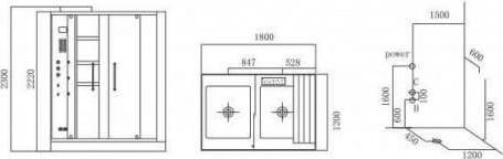 Душевая кабина с финской сауной Grande Home FCT1812TR S8 Hemlock