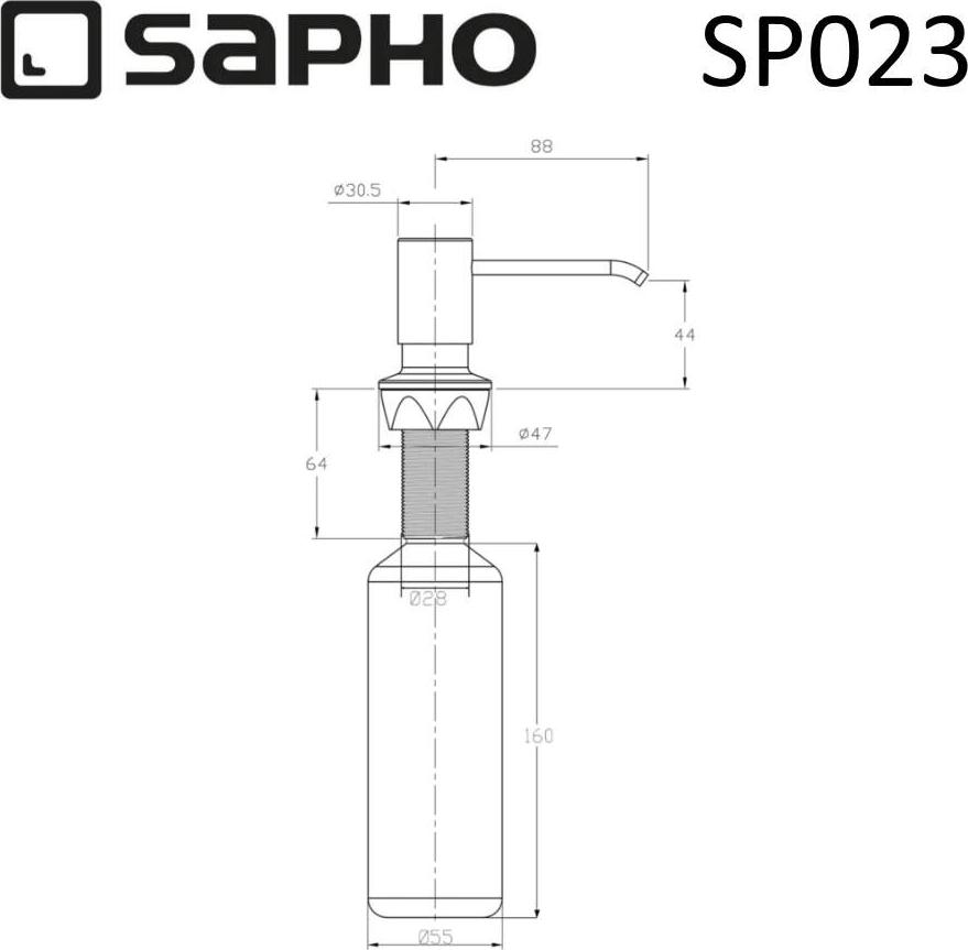 Дозатор жидкого мыла Sapho Simple Line SP023, хром