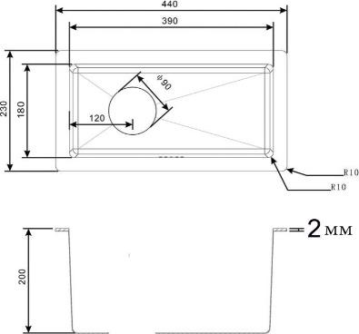 Кухонная мойка Zorg Light ZL R 230440 GRAFIT, графит