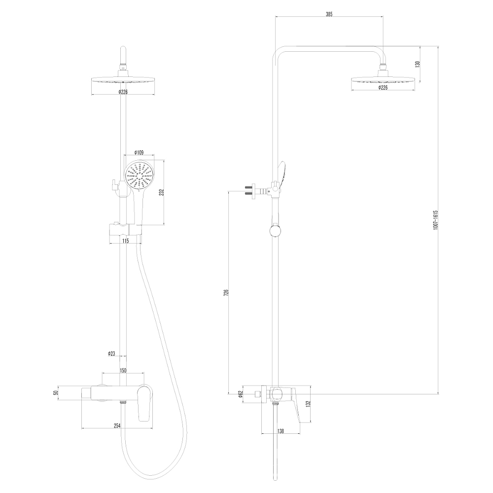 Душевая система Lemark Bronx LM3760BL черный