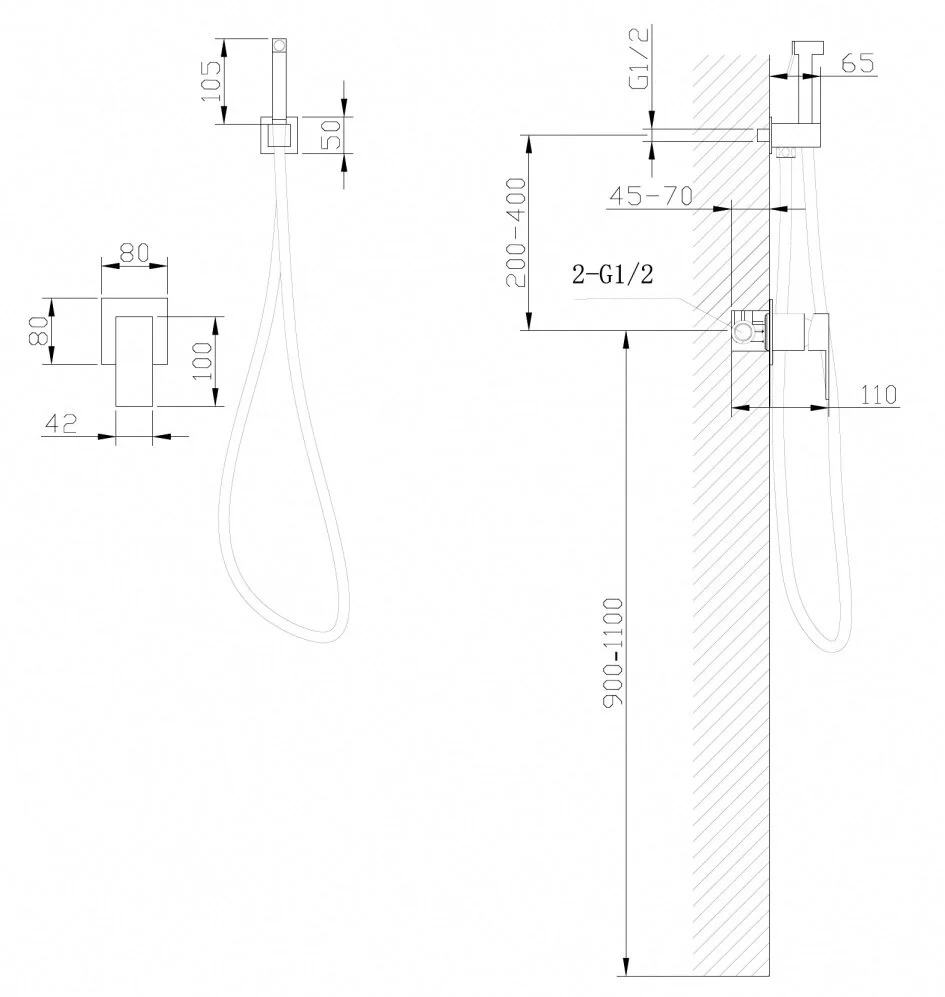 Душ гигиенический Abber Daheim AF8225B черный