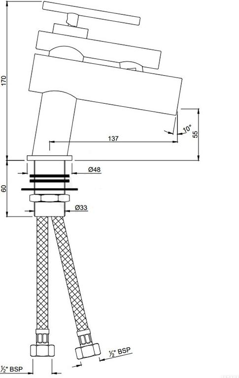 Смеситель для раковины Artize Confluence CNF-CHR-69011B