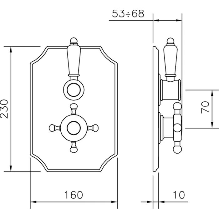 Смеситель для душа Huber Victorian VT00728021 хром, белый