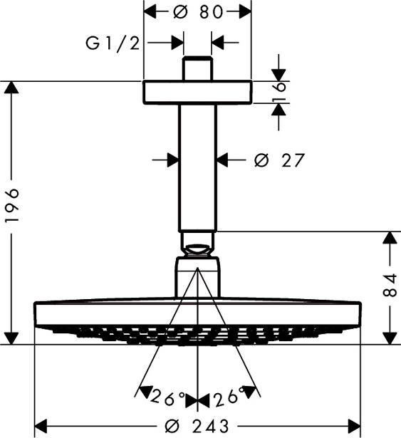 Верхний душ Hansgrohe Raindance Select S 240 2jet 26467000