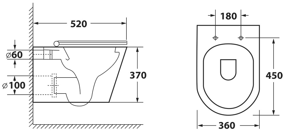 Подвесной унитаз OWL 1975 Curve Cirkel-H OWLT190802 безободковый с крышкой-сиденьем микролифт