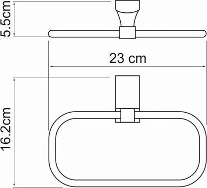 Полотенцедержатель 23 см WasserKRAFT Leine K-5060W, белый/хром