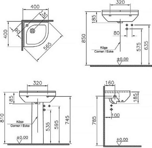 Рукомойник VitrA S50 5306B003-0999 40 см