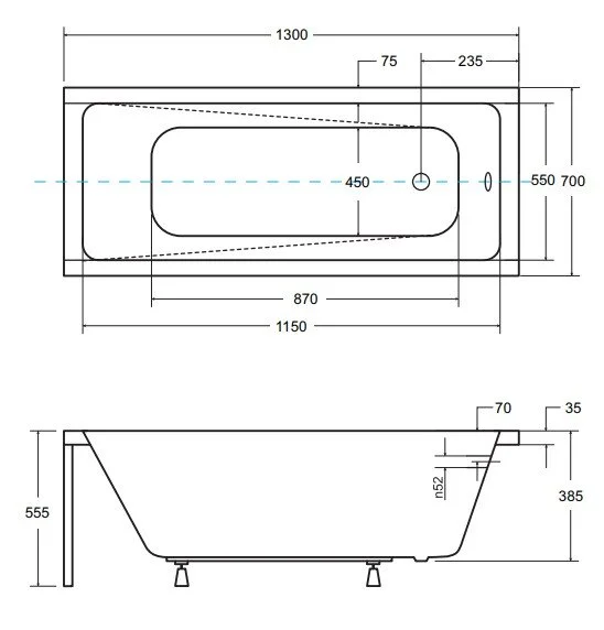 Акриловая ванна Besco Modern WAM-130-MO белый