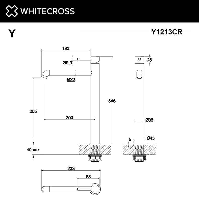 Смеситель для раковины Whitecross Y chrome Y1213CR хром