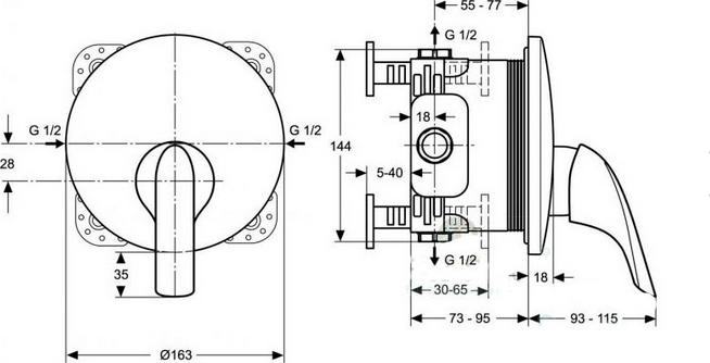 Смеситель Ideal Standart Ceraplan New A4713AA для душа