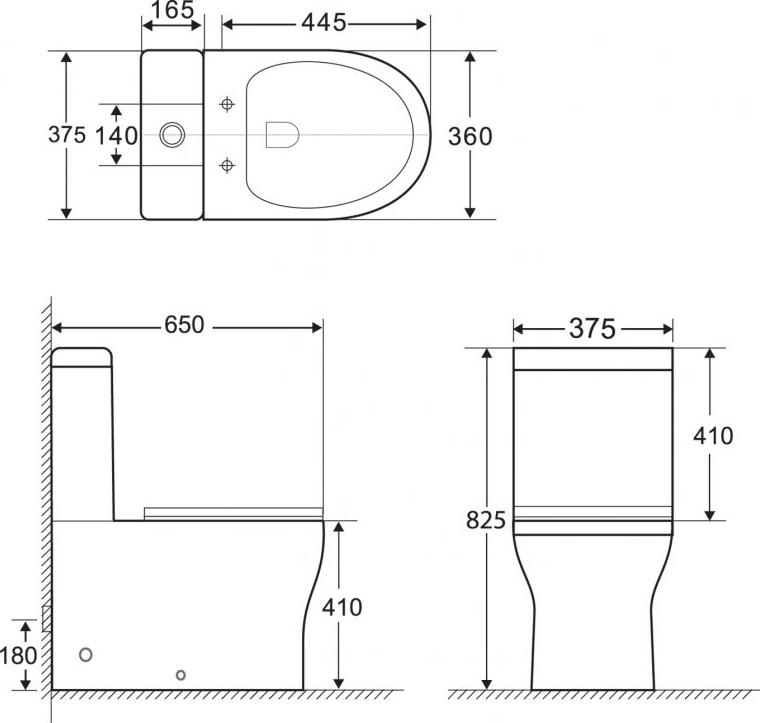 Чаша для унитаза-компакта BelBagno Ancona BB1224CPR-P безободковая