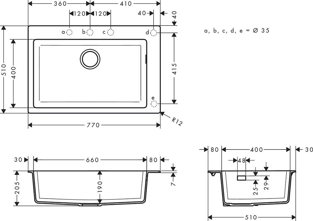 Кухонная мойка Hansgrohe S51 S510-F660 43313170