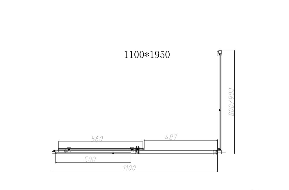 Душевой уголок Vincea Slim-N VSR-4SN8011CGB 110x80, черный, стекло тонированное