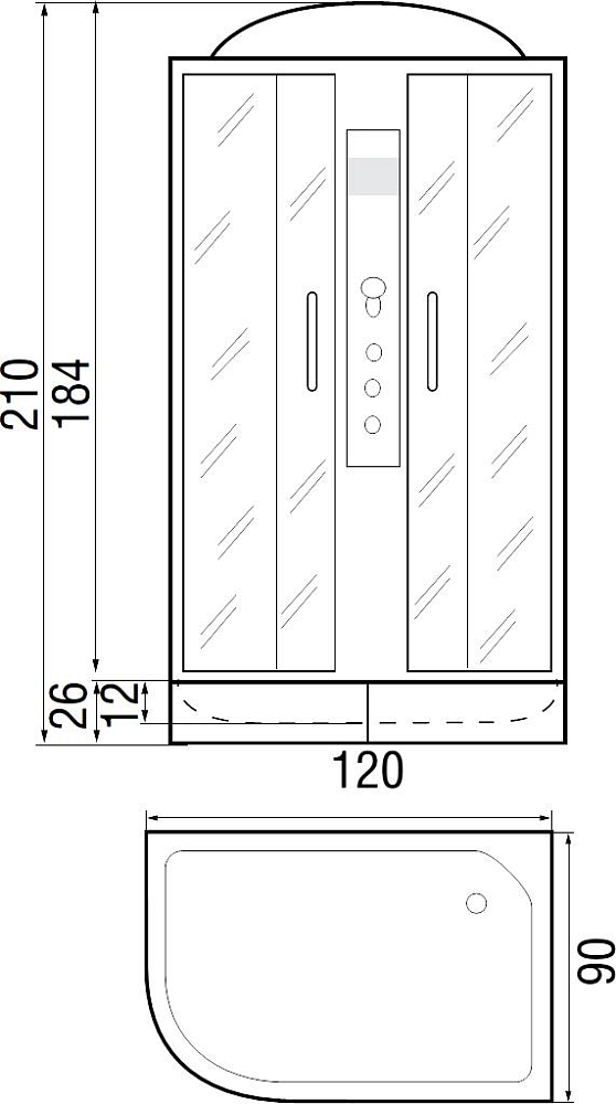 Душевая кабина River Desna 120/90/26 MT R