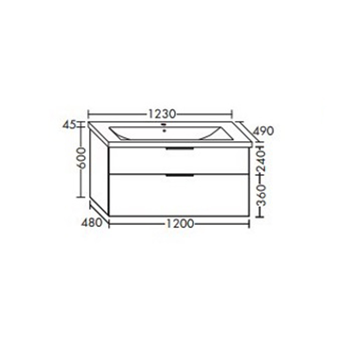 Тумба с раковиной Burgbad Eqio SEYQ123F2010C0001*1 серый