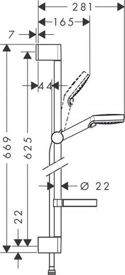 Душевой гарнитур Hansgrohe Crometta Vario 650 26553400 с мыльницей