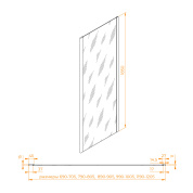 Душевая перегородка RGW Z-050-1B 352205108-14 профиль черный, стекло прозрачное