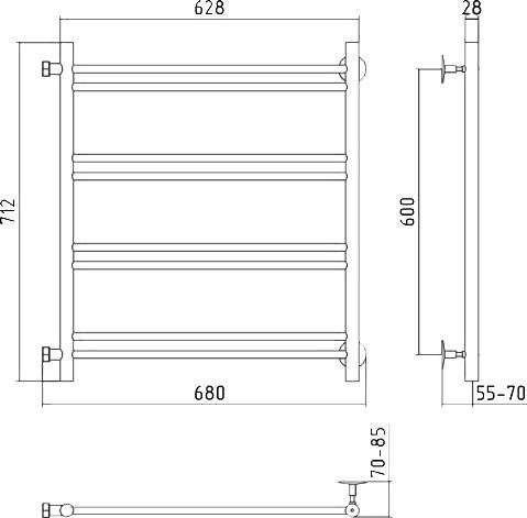 Полотенцесушитель водяной Стилье Версия-Б1 60x60