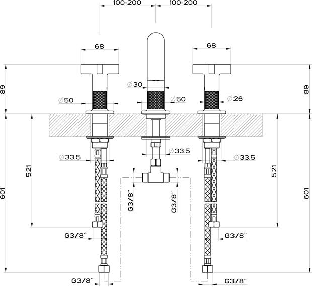 Смеситель для раковины Gessi Inciso 58112#149, finox