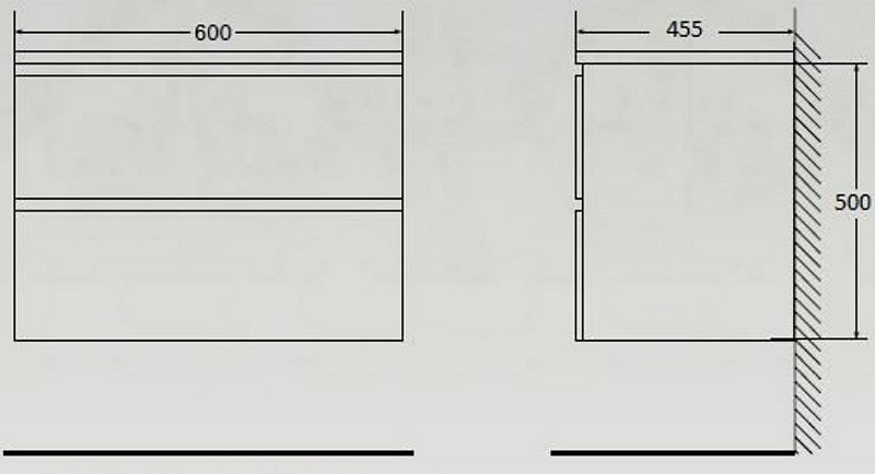 Тумба под раковину BelBagno ALBANO-600-2C-SO-BL 60 см, Bianco Lucido