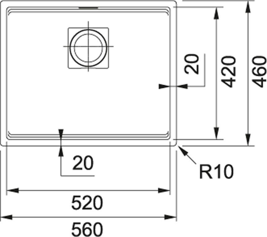 Кухонная мойка 56 см Franke Kubus KNG 110-52 125.0512.470, сахара