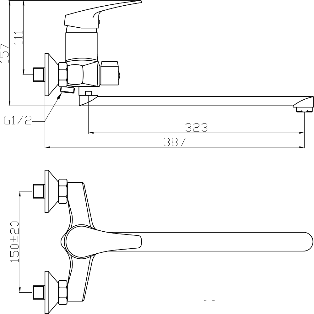 Смеситель Agger Exact A2121100 универсальный