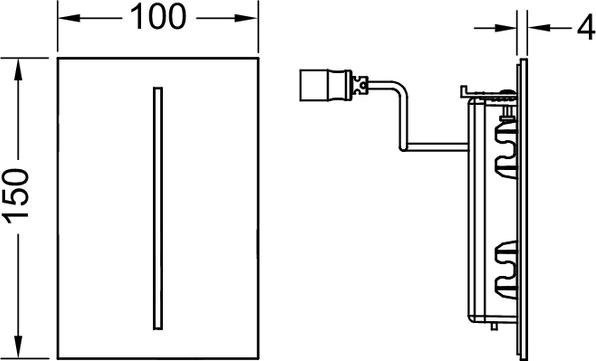 Кнопка смыва Tece filo urinal 9242063 72 V чёрная