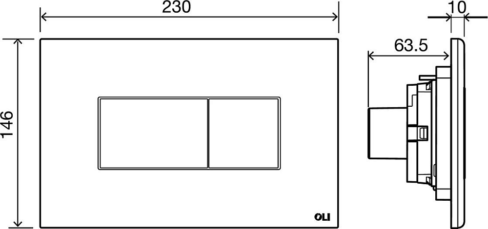 OLI 120 ECO Sanitarblock pneumatic + кнопка KARISMA, + Унитаз Point Афина PN41041